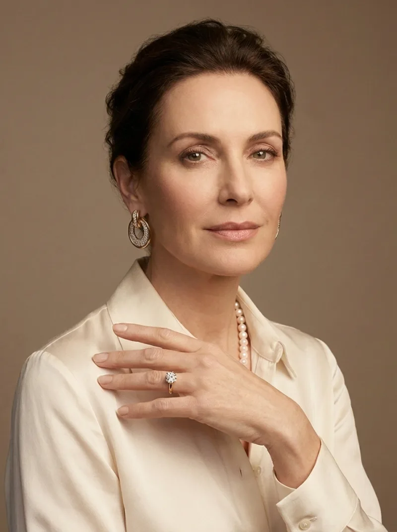 Model wearing the ring in a campaign shot